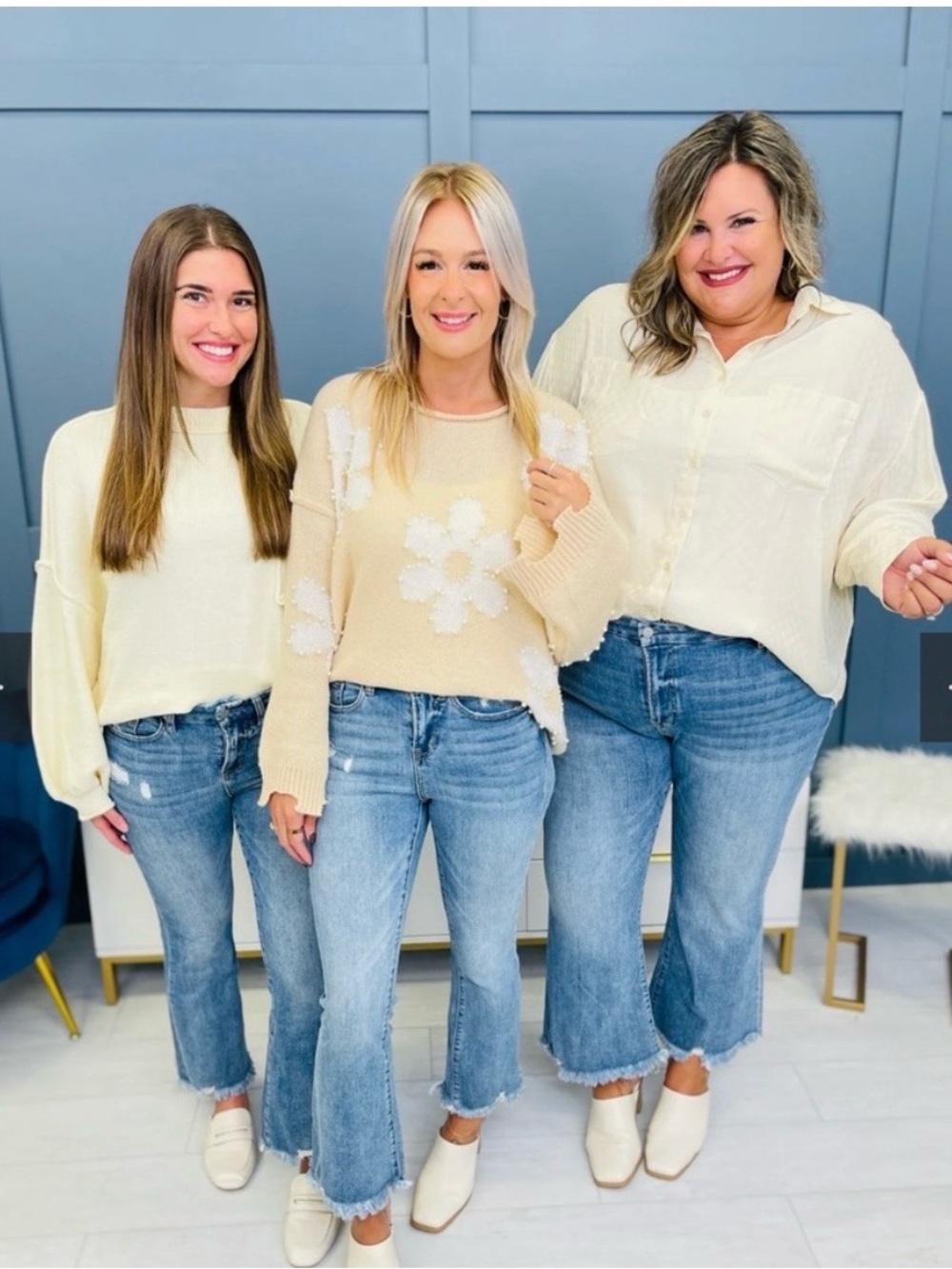 Misa Los Angeles Light Blue Denim Jeans cropped distressed flare